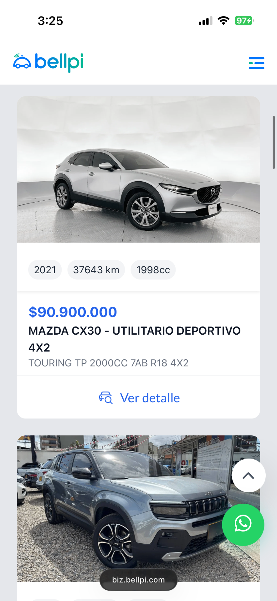 Bellpi car detail listing