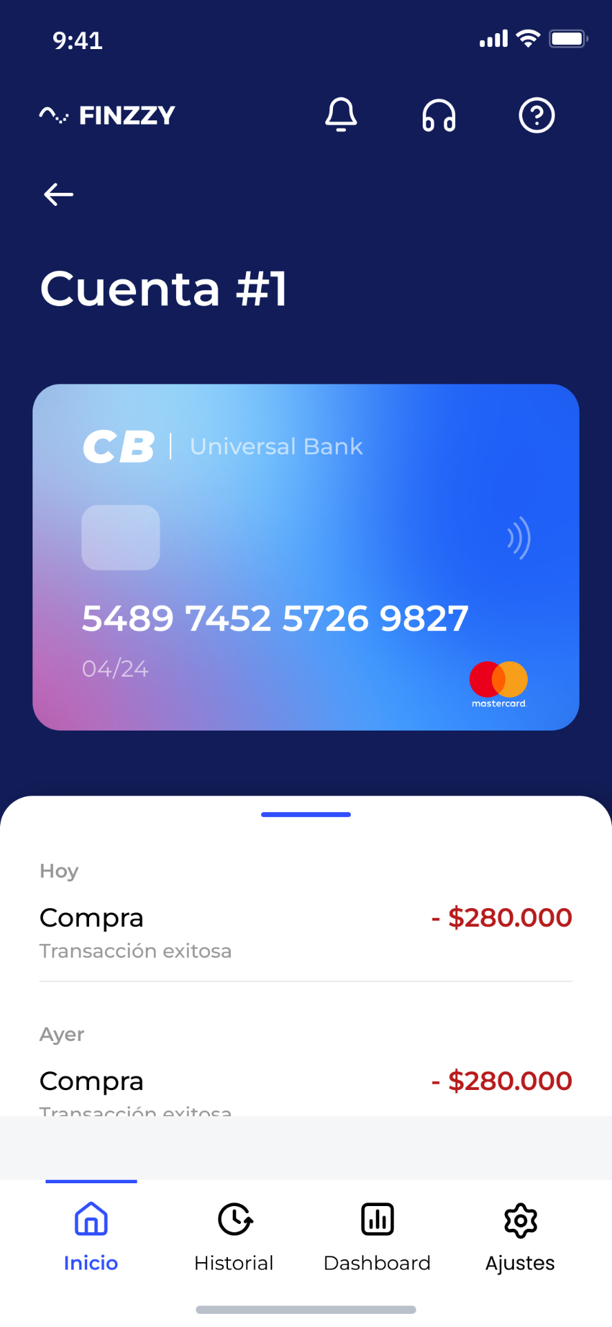 Finzzy — Detalle de cuenta